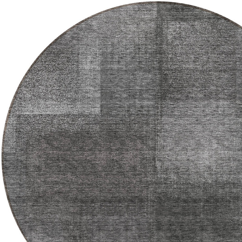 Tapis rond gris anthracite 8 po