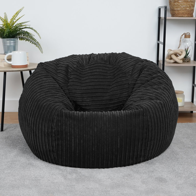 Polyester Refillable Classic Bean Bag, Black