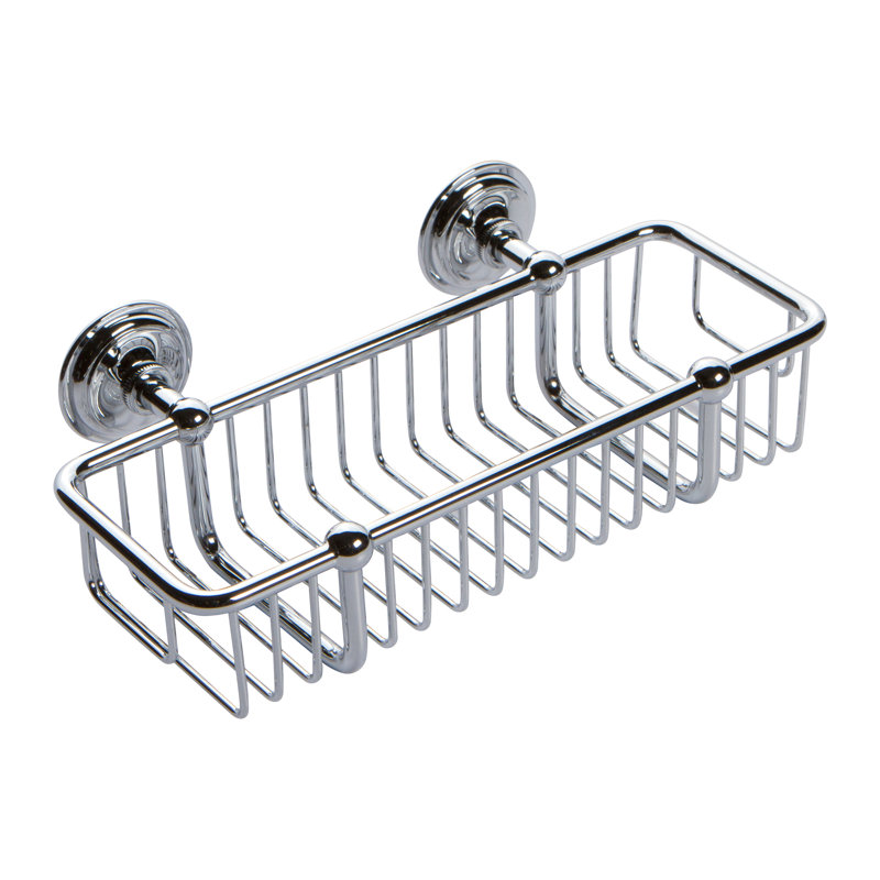London Terrace Toiletry Basket, 3.25" H x 10.63" W x 5.31" D, Polished Chrome