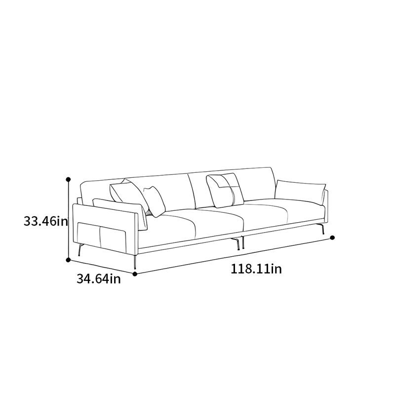 Canapé Nordic, H 33,46 po x l 118,11 po x P 34,64 po, 5