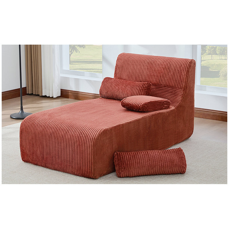 Canapé moderne sans méridienne 34,2 po, Red Corduroy