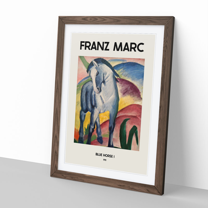 Blue Horse Vol.1 by Pierre-Auguste Renoir - Picture Frame Art Prints, Walnut, 48cm H x 36cm W x 2cm D