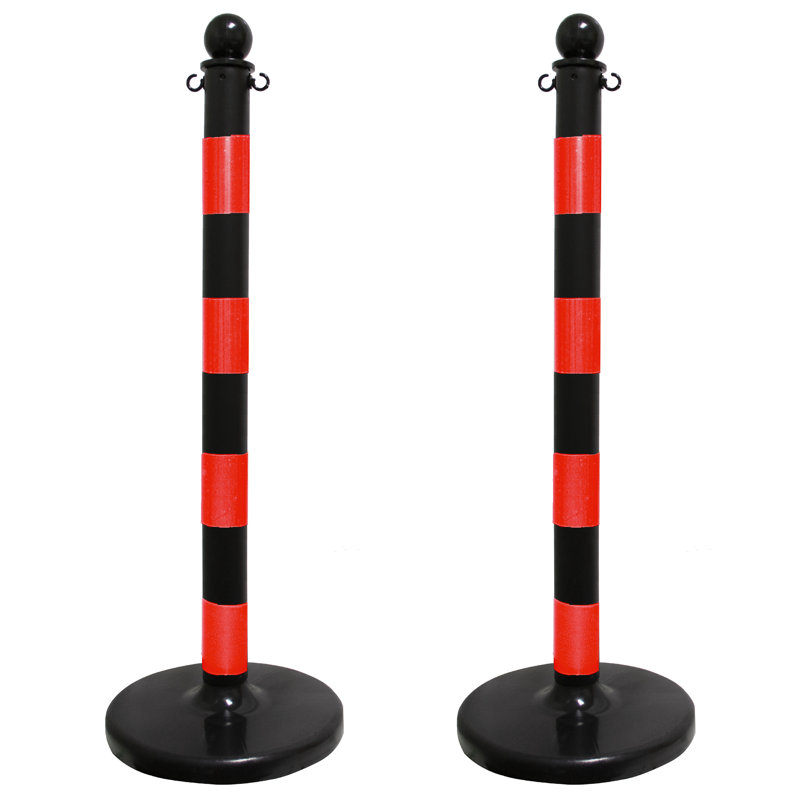 Poteau de poteaux à rayures, Noir/rouge