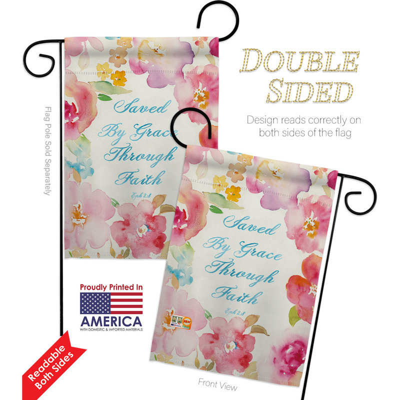 Drapeau de jardin en polyester 18,5 x 13 po Grace
