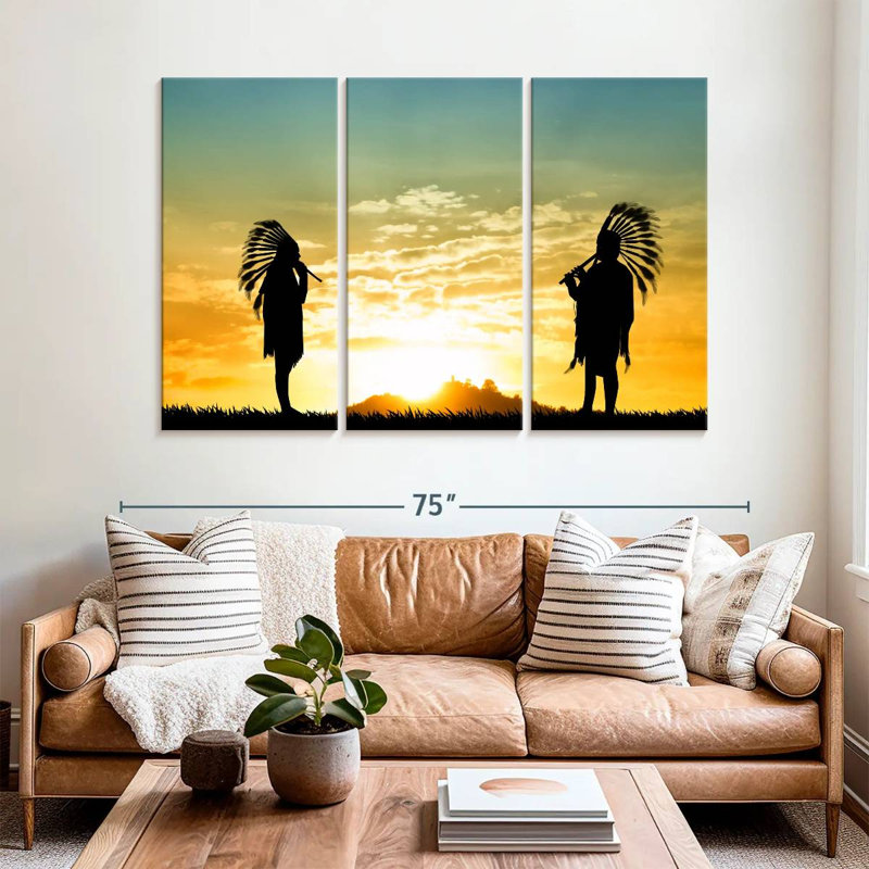 Lelar Native American Couple, 42" H x 65" W