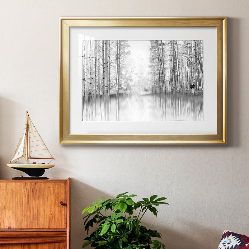 Aspen Reflection - Photographie avec cadre photo, Or, H 26,5 po x l 36,5 po x P 1,5 po