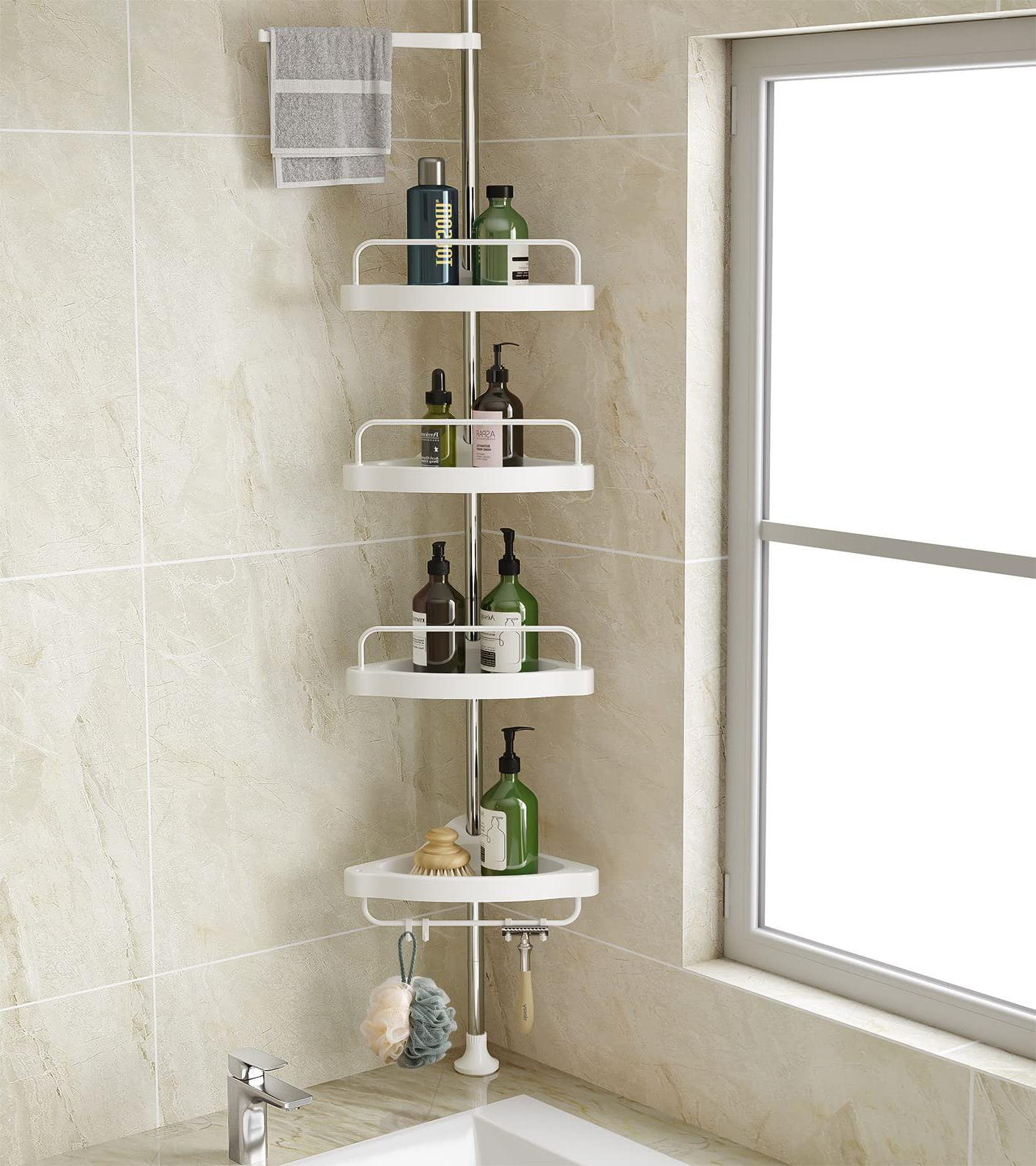 Rebrilliant Meesam Tension Pole Stainless Steel Shower Caddy | Wayfair