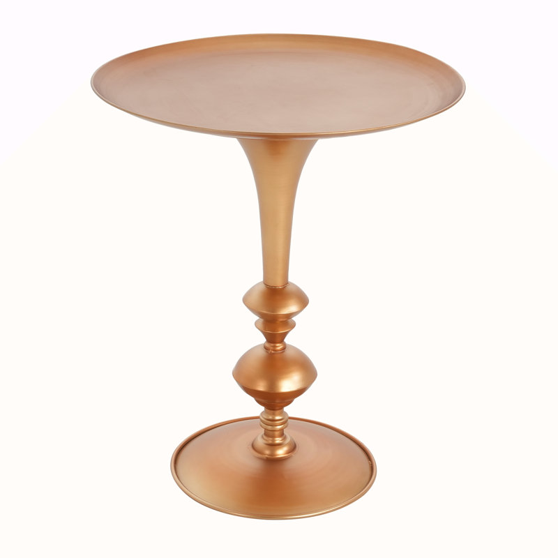 Petite table de bout ronde dorée