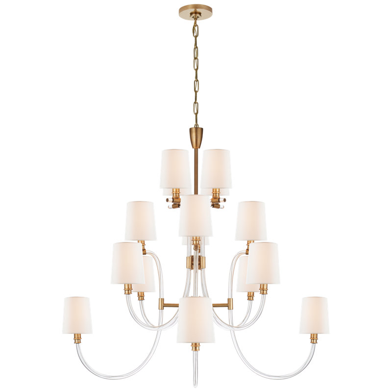 Julie Neill Clarice Large Chandelier, Antique Brass