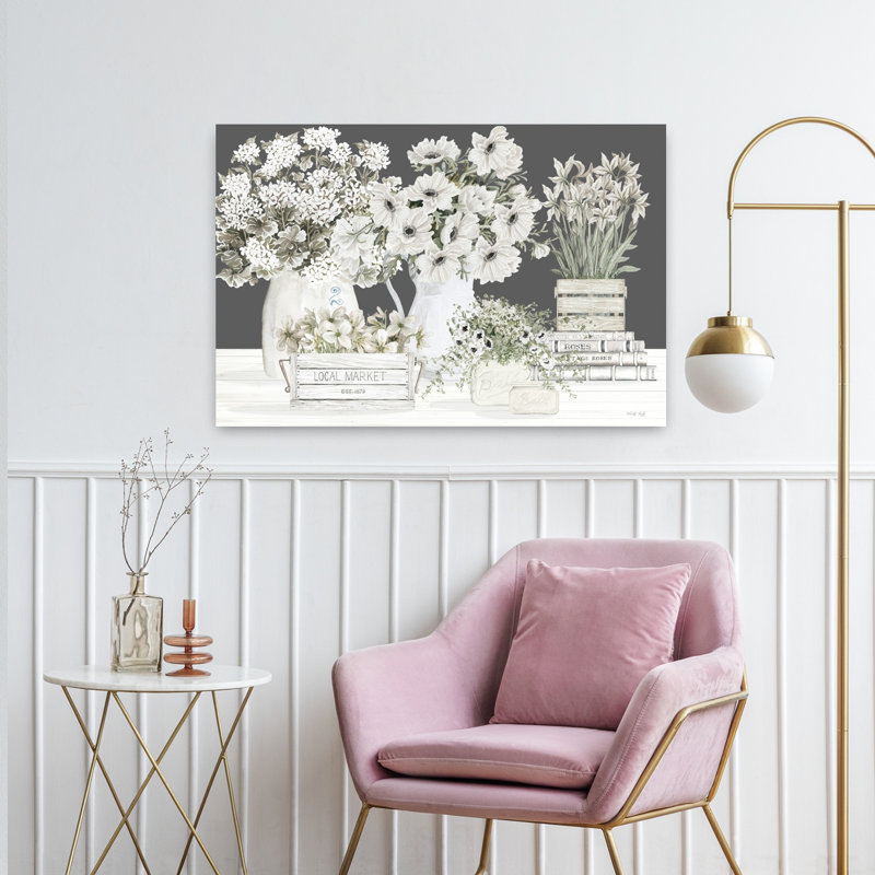 Collection de Cindy I, art floral contemporain, H 24 po x l 36 po