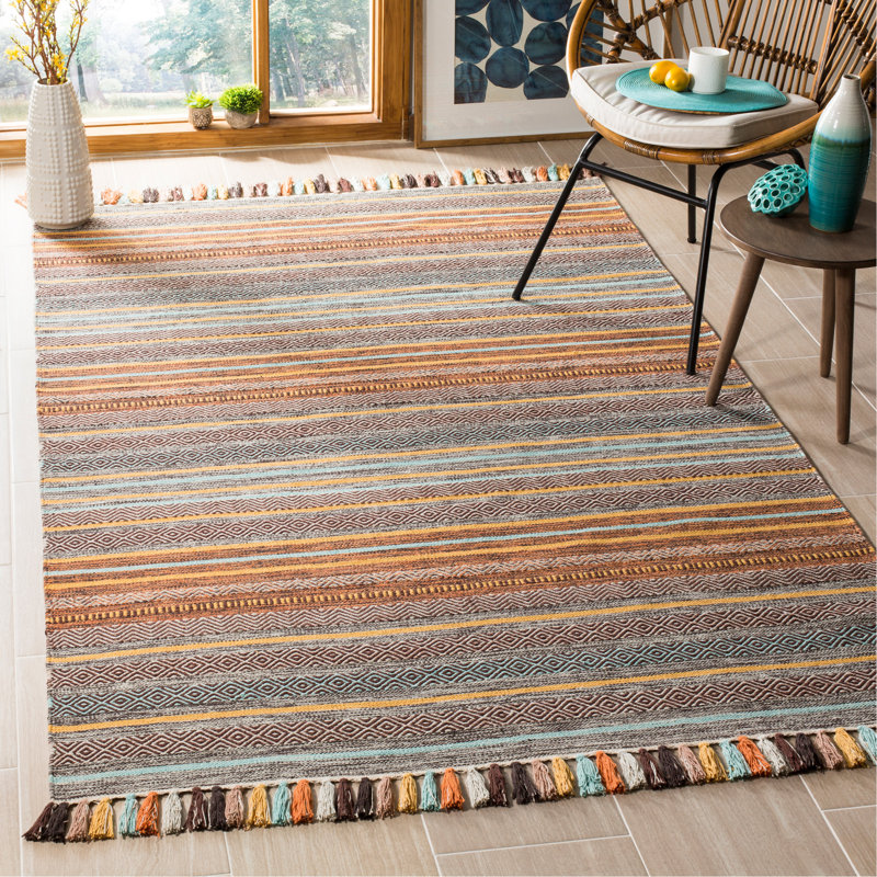 Montauk Hand Woven Cotton Striped Rug, Rectangle 8' x 10'