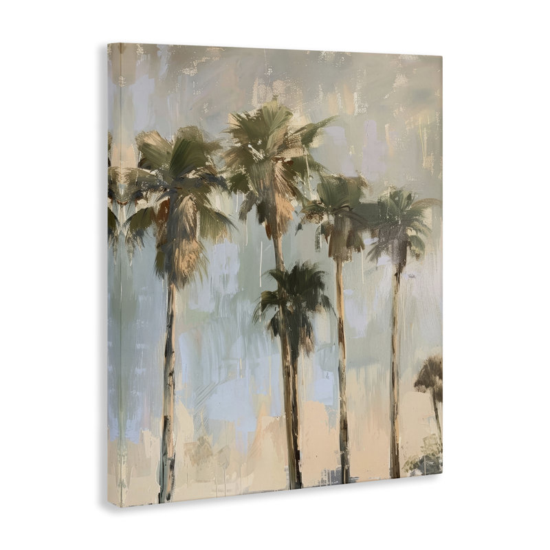  «Painterly Palm Trees», art mural sur toile par Petal Prints Design, H 30 po x l 24 po