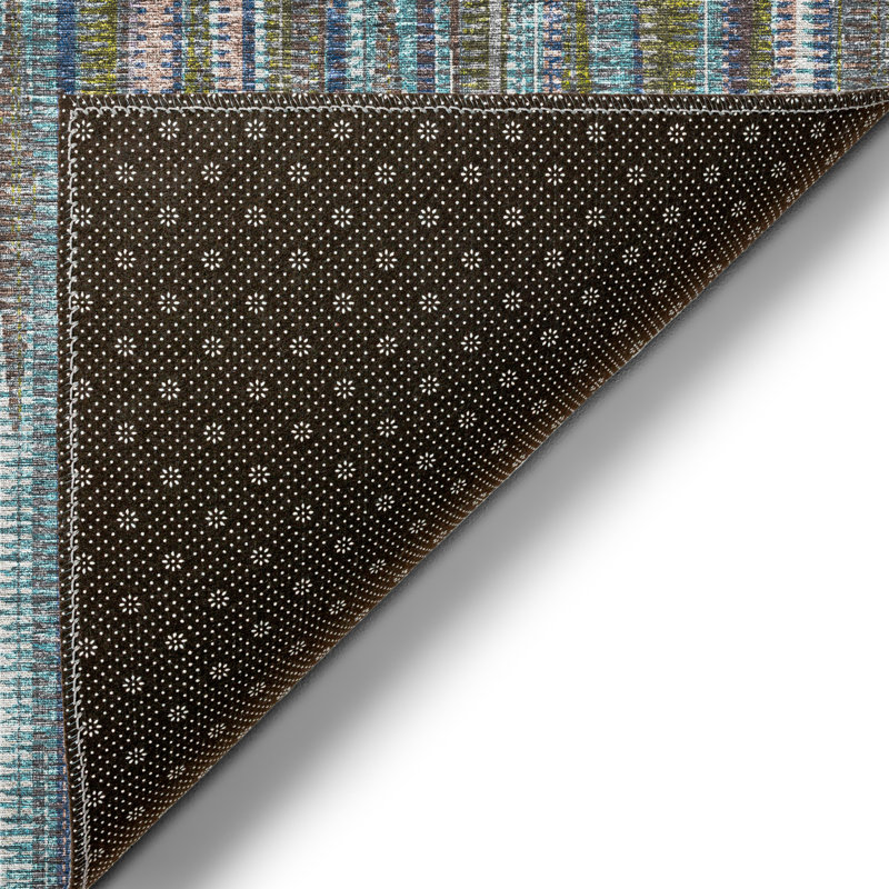 Harumi Chenille Washable Striped Indoor / Outdoor Rug, Rectangle 3' x 5'