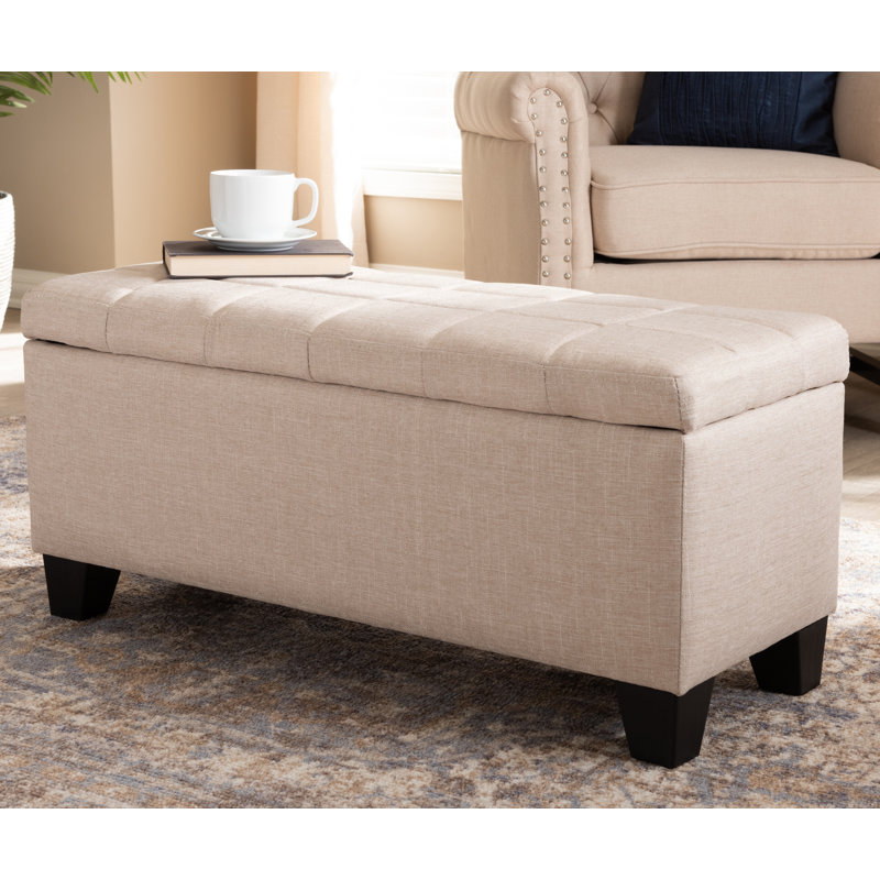 Joscelynn Upholstered Ottoman, Beige