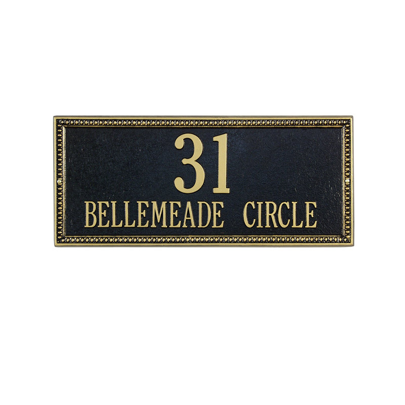 Egg and Dart 2-Line Wall Address Plaque, Antique Copper, Yes