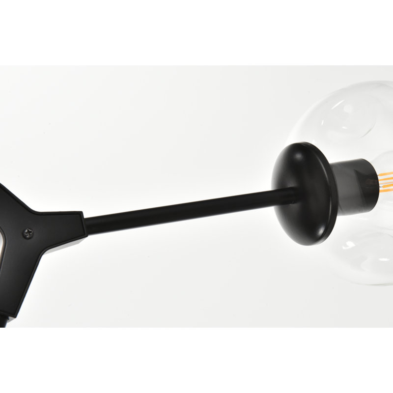 Lustre linéaire moderne Spoutnik à 7 lumières Spinks, Noir, Six lumières, 49"