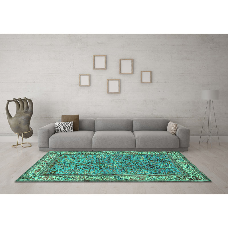 Lutvo Performance Floral Indoor Rug, Round 8'