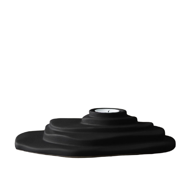 Bougeoir de table en céramique, Noir
