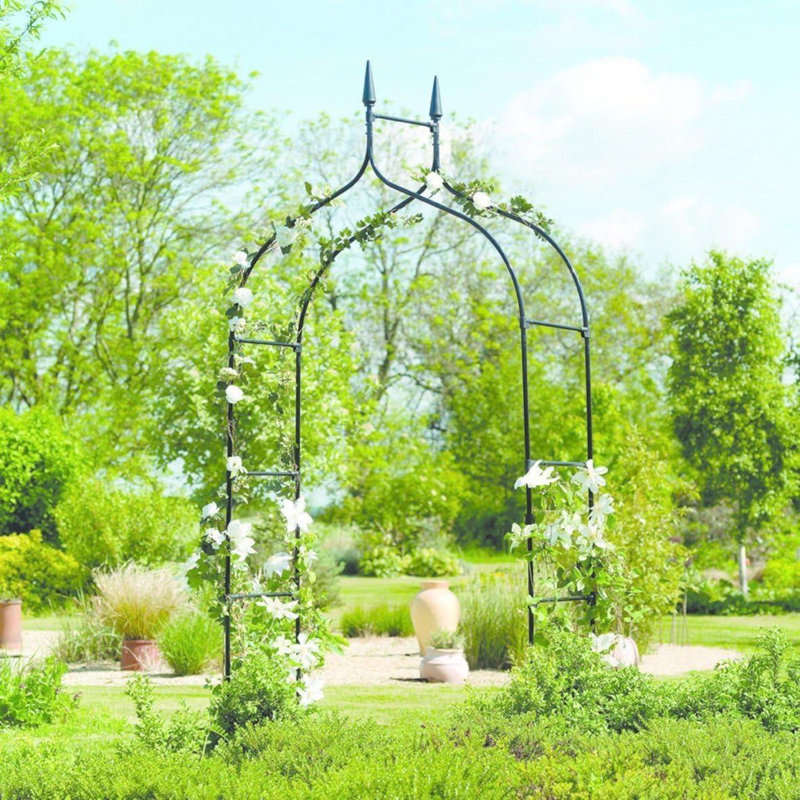 38cm W x 140cm D Metal Arbour in Green