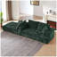 Canapé d'angle en chenille vert foncé avec capitonnage, canapé 4 places surdimensionné pour salon et appartement