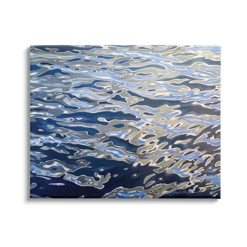 «Abstract Ocean Water Ripples Catching Sunlight» par Alan Weston - reproduction d'art sur toile tendue
