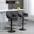 HOMCOM Adjustable Bar Stools, Swivel Counter Height Barstools with Footrest and Back, PU Leather and Steel Round Base, for Kitchen Counter and Dining Room, Set of 2, Black