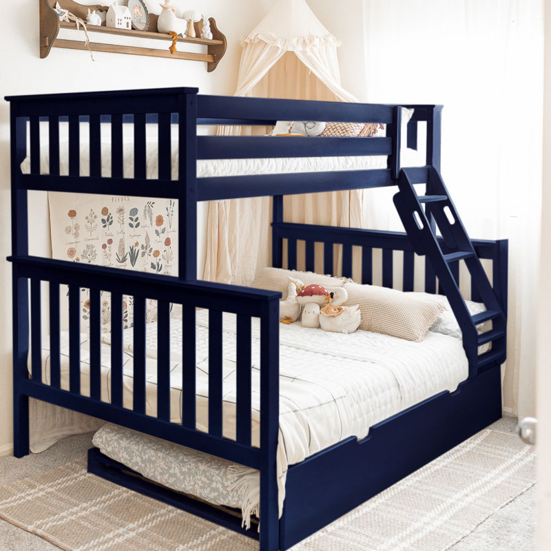 Bolles Kids Bunk Bed with Trundle, Twin over Full, Blue