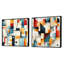 Urban Mosaic III - ensemble de 2 collages carrés à formes abstraites-101860492-101860495