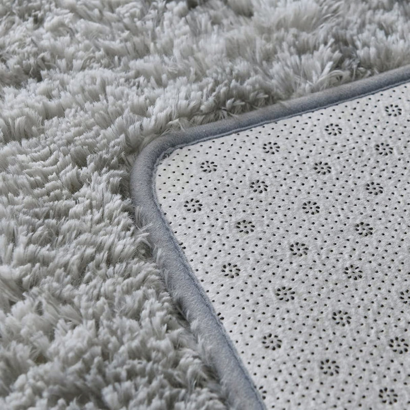 Tapis gris clair à poils longs, Rectangulaire 8 pi x 10 pi
