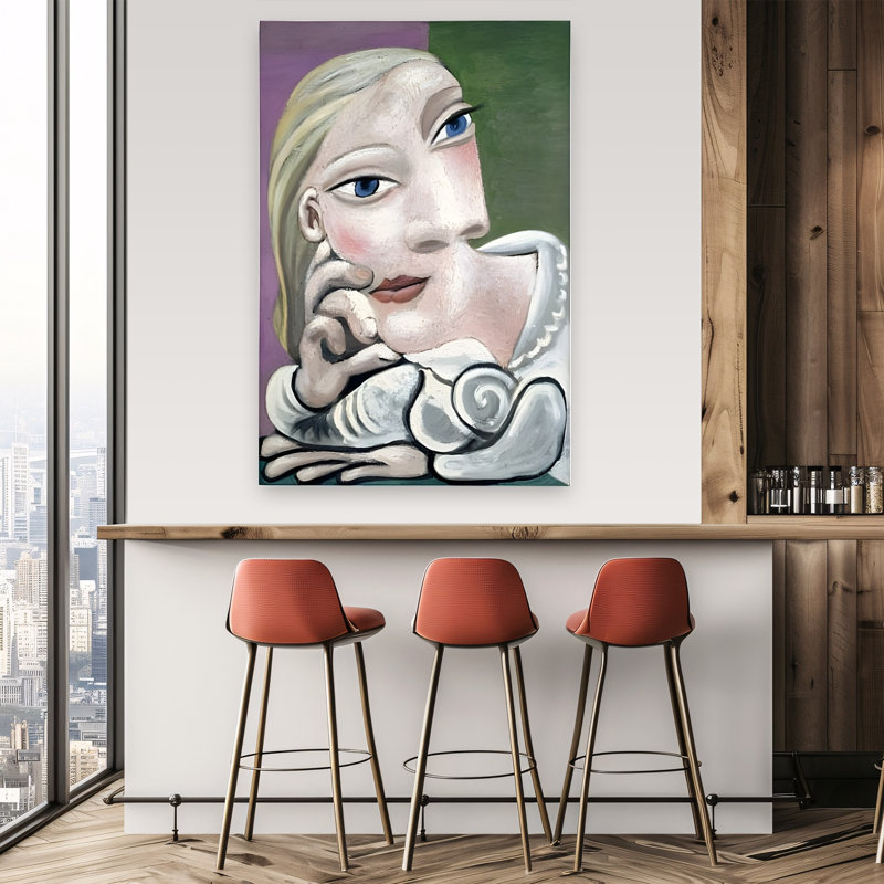 Impression d'art mural moderne abstrait femme pensive, H 60 po x l 40 po