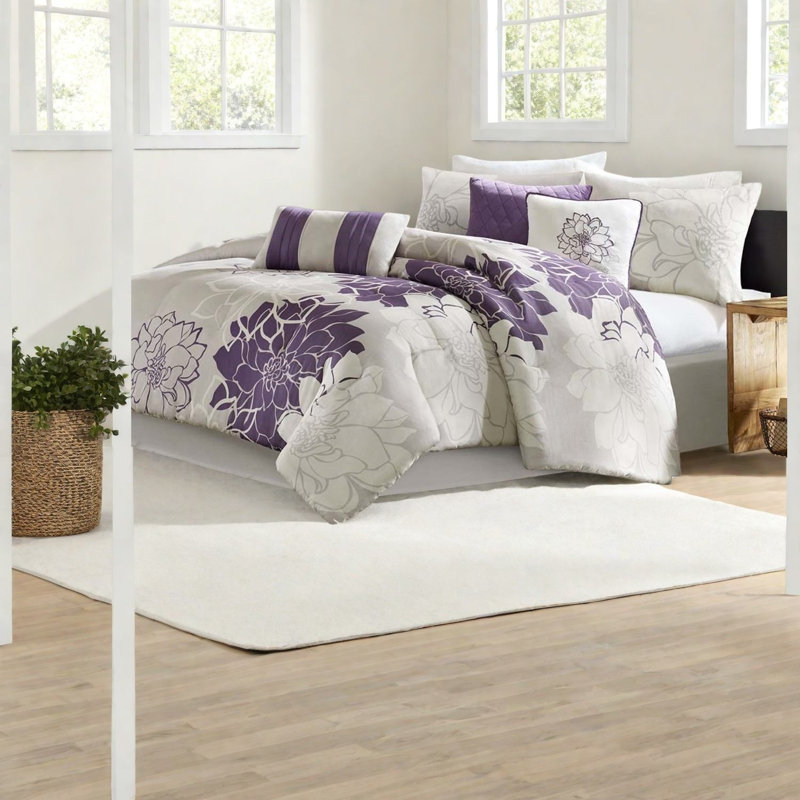 Édredon de qualité supérieure en satin de coton à motif floral pour la maison