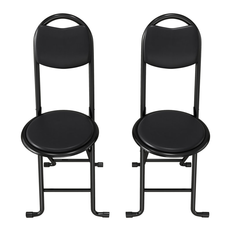 2 pièces Tabouret pliant avec dossier, chaises rembourrées et portables pour une utilisation intérieure et extérieure