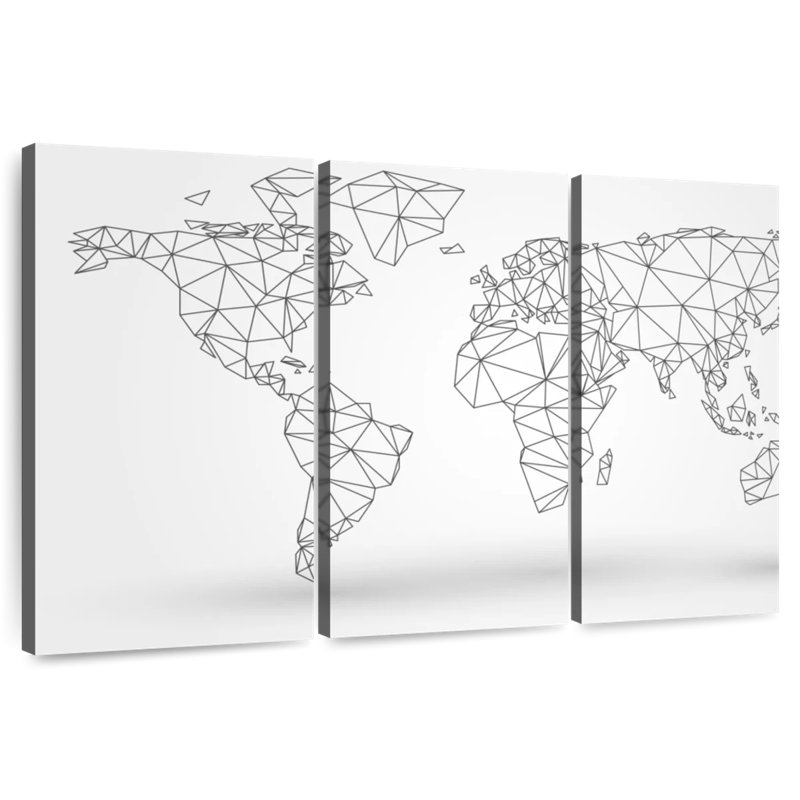 Carte du monde de la connectivité abstraite Aliaz, H 20 po x l 33 po