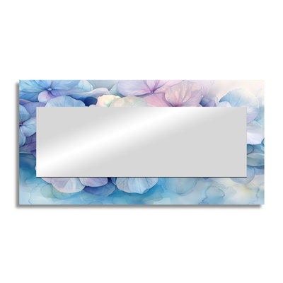 Hydrangea In Watercolor Wash Of Purple Ink II - Traditional Decorative Mirror Wall Art