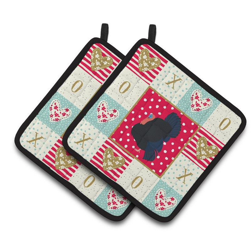 Caroline's Treasures Polyester Potholder Set, Norfolk Black Turkey