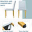De 4 chaises de salle à manger en polyuréthane gris - Design tendance, expérience confortable avec glissade en métal moderne et confortable-357688485