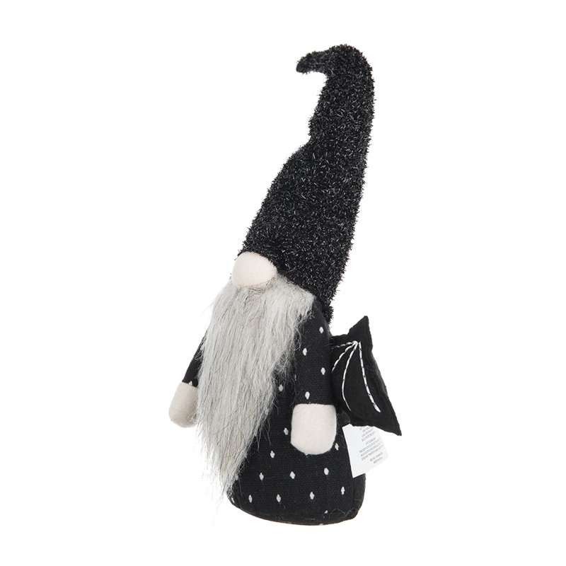 Décoration d'Halloween en tissu 10 x 3 x 15,5 po - gnome noir avec des ailes et un charme fantaisiste