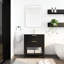 Meuble-lavabo avec 2 tiroirs. 30 po, châtaignier noir, poignée dorée, lavabo. Lavabo et tablette design. Tiroirs, poignée en métal