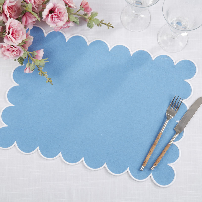 Napperons rectangulaires 100% coton Paddock, Bleu