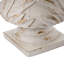Urne en magnésium 10,2 x 10,2 x 16,9 po avec finition blanche antique et détails sculptés