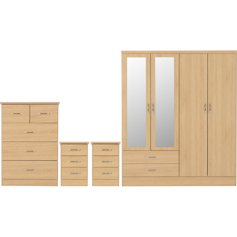 Cascio 4 Piece Bedroom Set, Natural