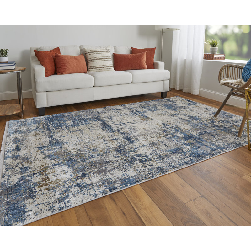 Viscose Abstract Indoor Rug, Rectangle 7'9" x 11'