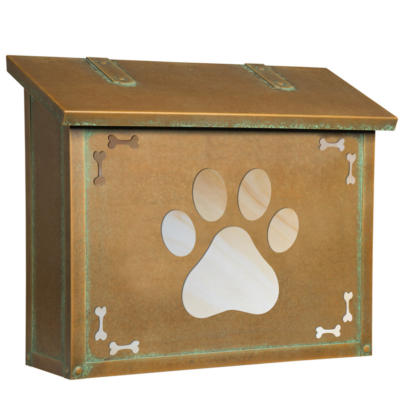 Boîte aux lettres murale Dog Paw, Miel, Vert nouveau
