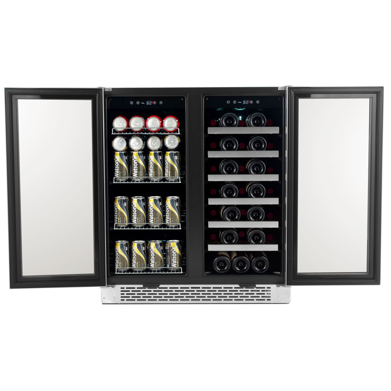 Whynter 30'' width 33 Bottle and 112 Can Dual Zone Built-In Wine & Beverage Refrigerator