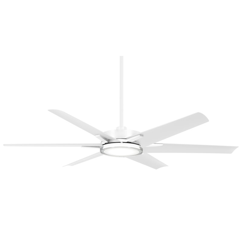 65'' Ceiling Fan with LED Lights, Flat White