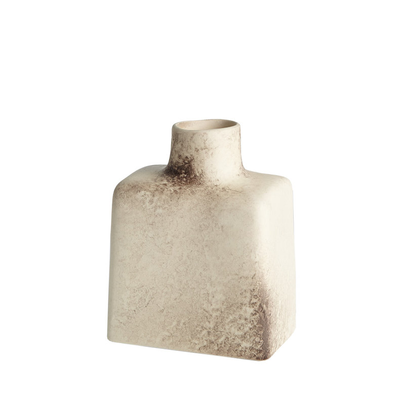 Short Stack Bottle-Reactive Ivory, 6" H x 5" W x 3.25" D
