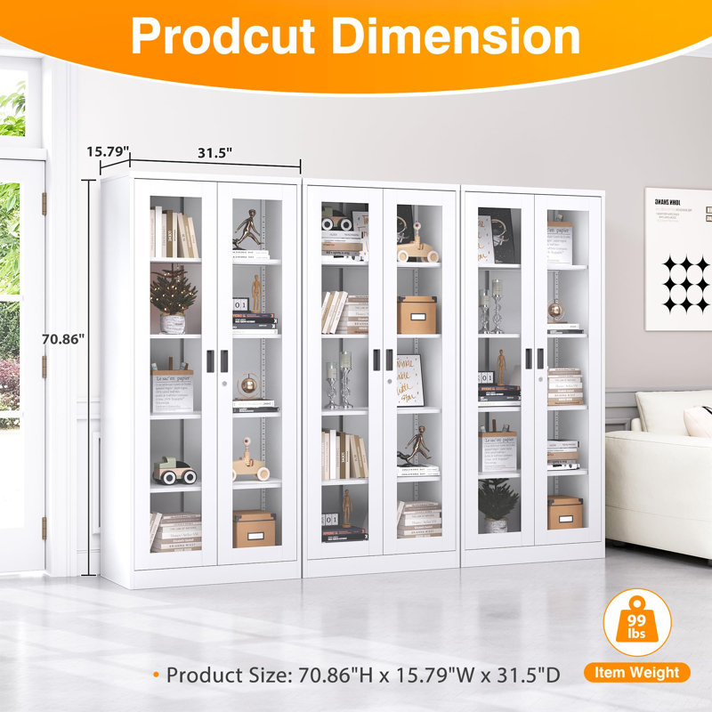 Armoire de rangement haute, Blanc