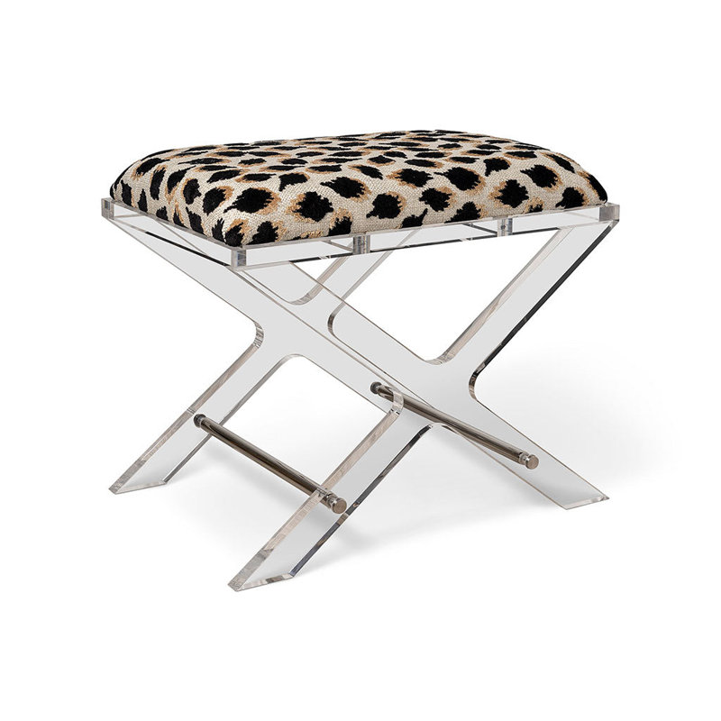 Delano Ocelot Bench, Nickel, Ocelot Black