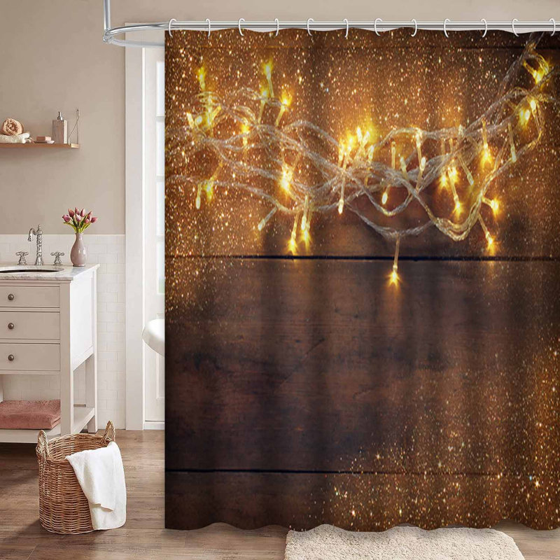 Rideau de douche imperméable Rustic Christmas, L 72 po x l 84 po