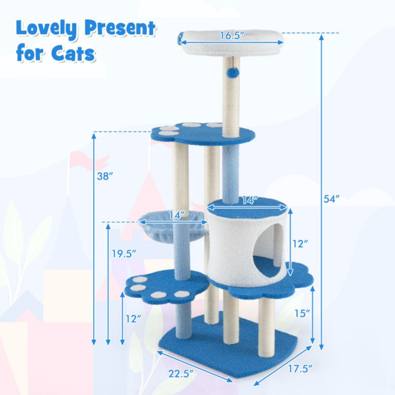 Tall Modern Cat Tree Tower For Indoor Cats